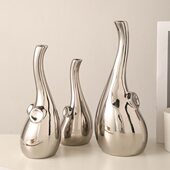 大象摆件电镀抽象艺术陶瓷2022新款 现轻奢新房子客厅酒柜装 饰品