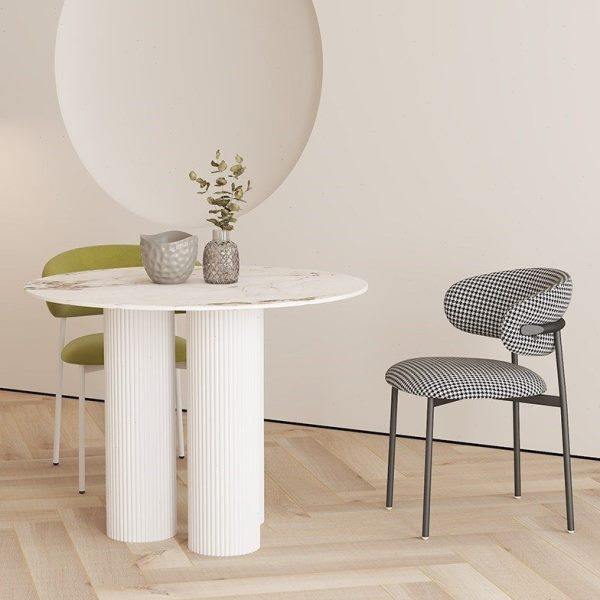 意式极简岩板餐桌轻奢圆形奶油风网红家用创意白色罗马柱圆桌椅子,住宅家具,岩板餐桌,淘宝优惠券,粉丝福利购,淘宝优惠卷