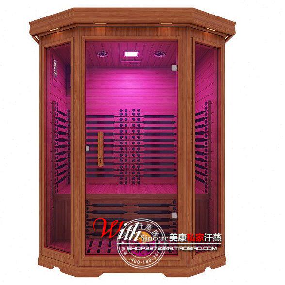 双人六角汗蒸房 远红外生物频谱能量理疗屋 碳纤维家用桑拿房