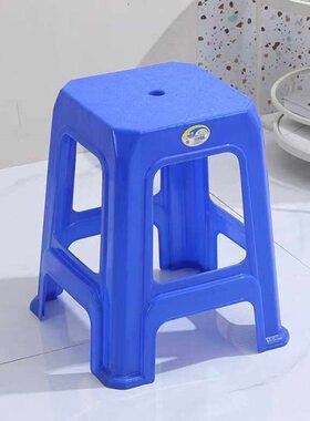 55公分高凳塑料凳子加厚方形高板凳餐桌凳红蓝色6号椅子耐用耐摔