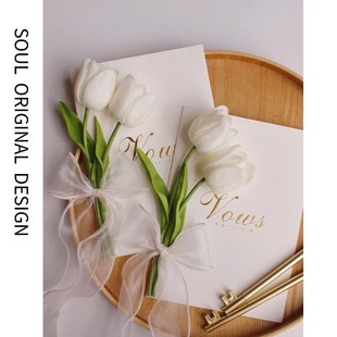 结婚用新郎新娘誓词接亲手卡郁金香宣誓致辞本婚礼现场誓言卡