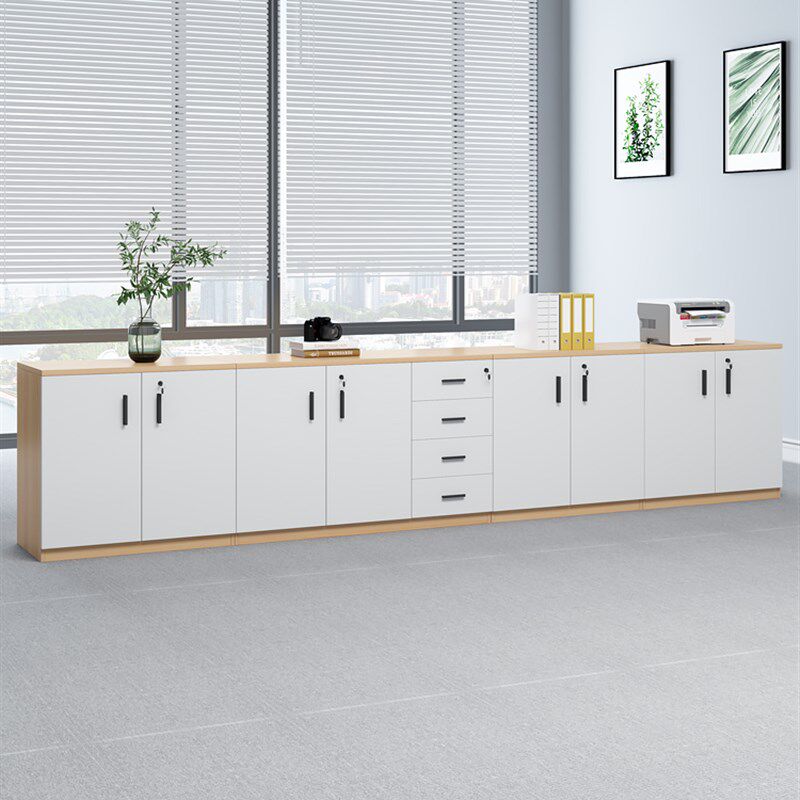 文件柜木质矮柜办公室储物柜带锁简约现代抽屉资料收纳落地办公柜