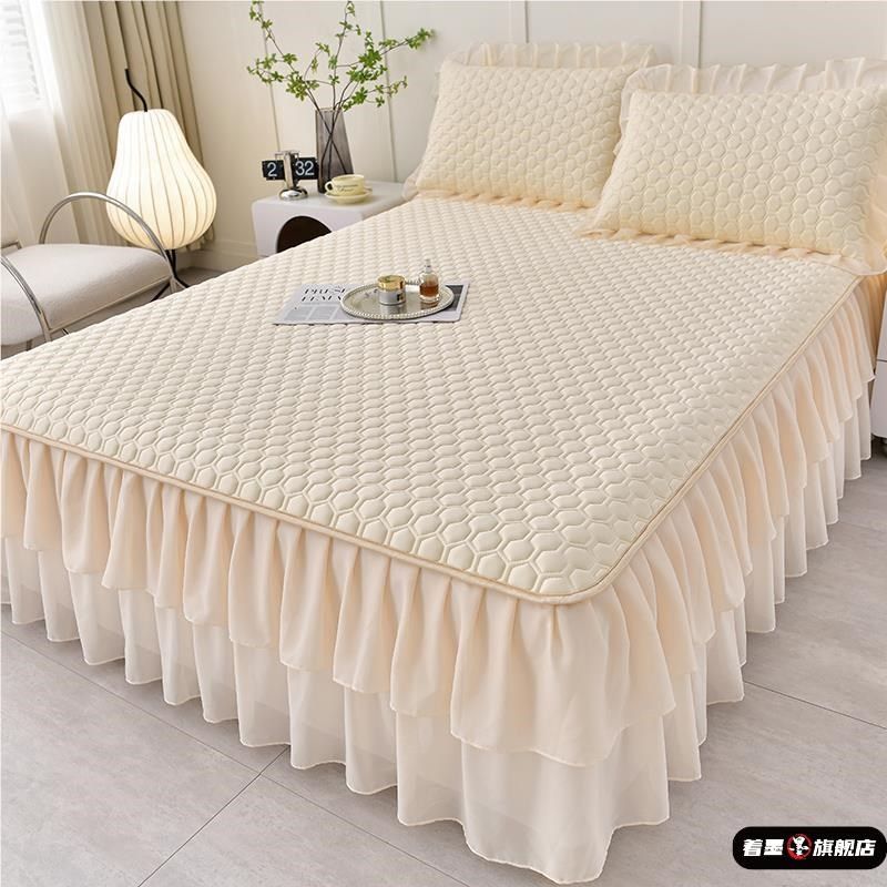 夏季乳胶凉席三件套床垫凉席公主风可机水洗冰丝床单空调软席子,床上用品,乳胶席,淘宝优惠券,粉丝福利购,淘宝优惠卷