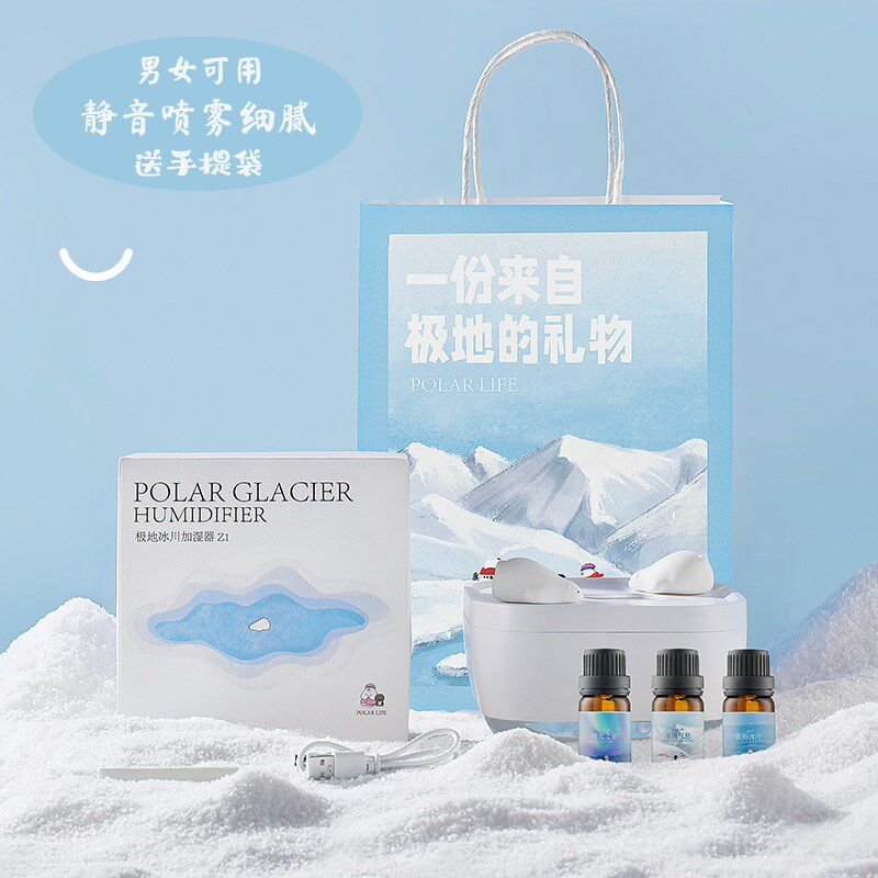 极地物种北极熊冰川加湿器香薰家用静音卧室小型桌面送女生日礼物