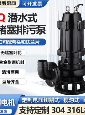 500WQ2000-10-90移动式无堵塞潜水排污泵QW500-2000-10-90循环泵