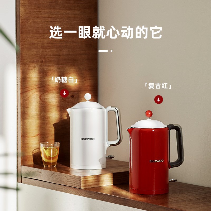 大宇电热水壶EK01-M机械款家用恒温热水壶全自动保温一体不锈钢