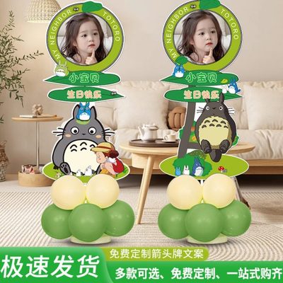 龙猫宝宝周岁迎宾牌布置男孩生日KT板装饰百天卡通百日宴宫崎骏