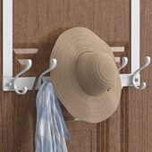 北欧风格 挂钩挂衣钩 卧室门背式 不锈钢免打孔挂衣架5cm厚门 超长款