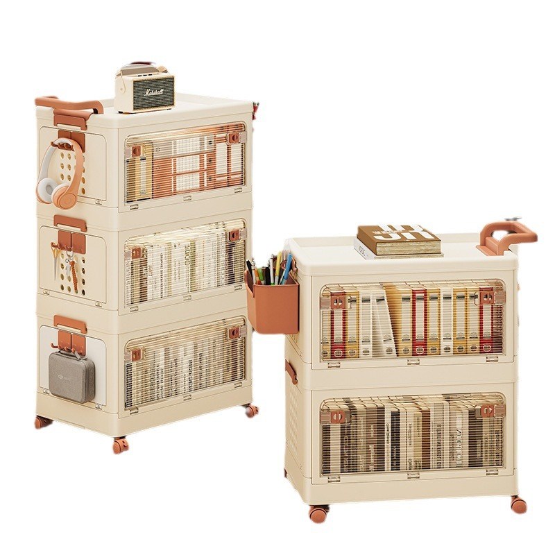 落地置物架带轮小推车厨房卧室客厅可折叠收纳架多层大容量收纳柜