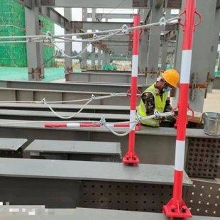 标准工地钢结构生命线支架安全绳固定器防坠落安全立杆安全绳支架