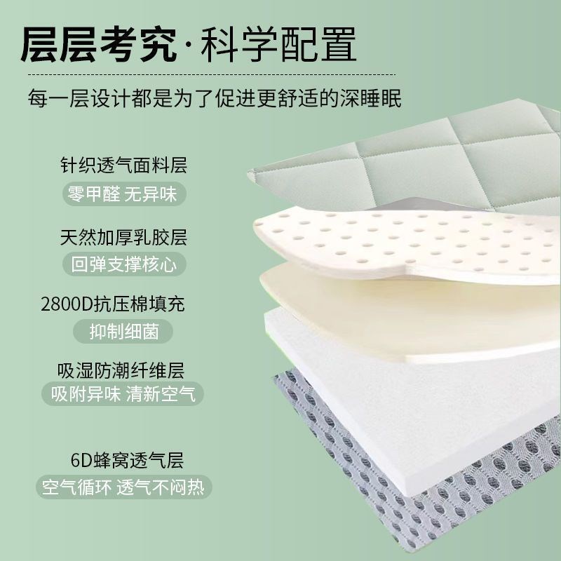 【A类母婴可用】乳胶床垫软垫家用学生宿舍垫子单人榻榻米海绵垫