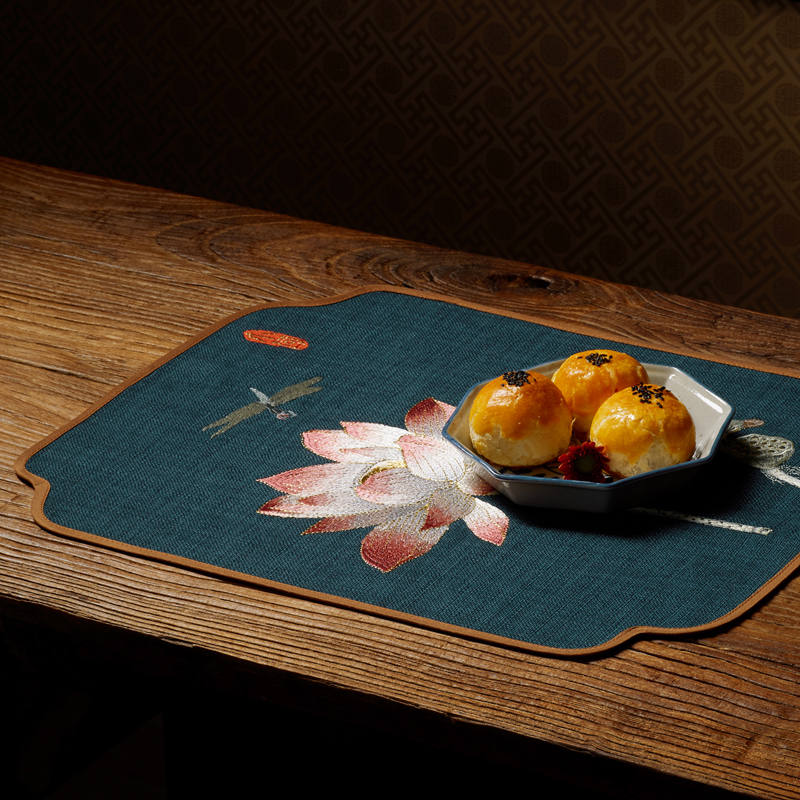 中式刺绣餐垫布艺花瓶垫子用餐垫YG69国风家用防烫杯垫隔热垫布垫