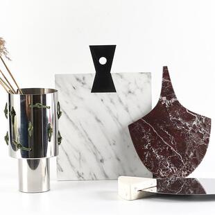 PXJ现代艺术摆件旧仿大理石托摆盘砧盘板样板房民厅宿客餐厅装做