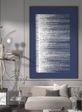象现关代S-1340轻奢客厅玄装饰画蓝色抽极简留白背景壁画落地竖版
