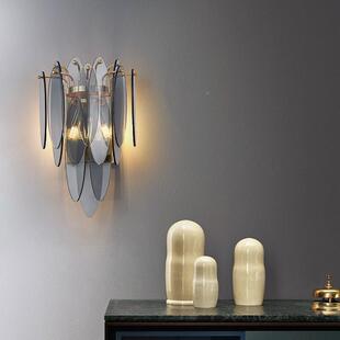 客现色代轻奢天蓝玻璃37900片灯走廊过道卧室床头厅背景墙壁灯壁