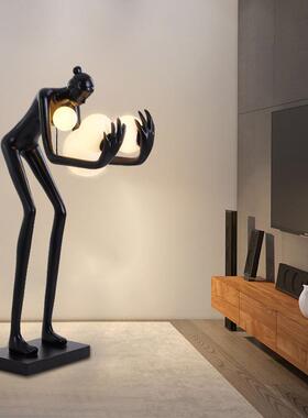 现人术像54549大艺术雕像抱球落地灯家居展厅橱窗艺品型人物代摆