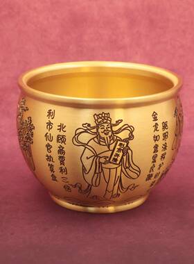 宝黄开铜聚盆缸五路五路财神财神缸招财进宝聚财家具装饰礼品摆件