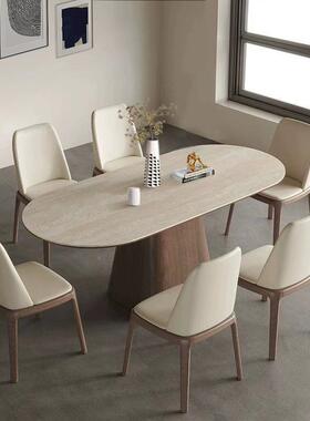 岩板餐桌椅组现户代简约家复用小51860型餐厅古风长方形实木合中