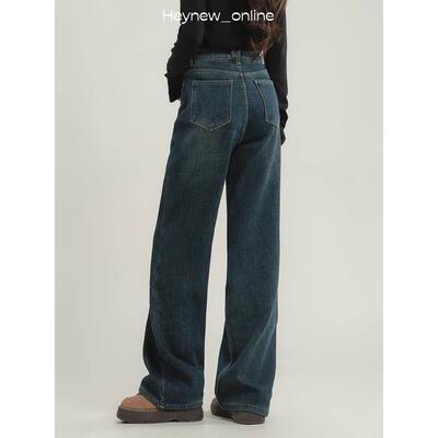 LVEHEYNcEW复c59C-811设计感直筒O牛仔59C-811秋裤女绒冬瘦加百搭