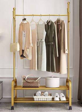 加粗家用衣子帽架可移动挂衣架卧室房间架室内外晾QVK衣落式地立