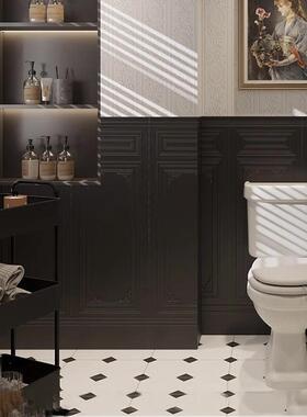 法式黑餐色护墙墙板瓷砖400x1200客厅厅砖卫生间裙复86086古花砖