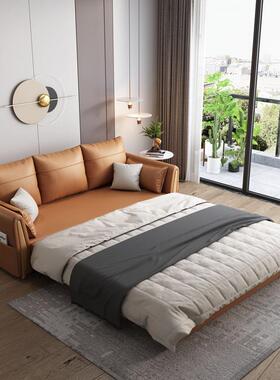 轻奢沙发两单双人客厅床小户型科技用布乳抽胶可储物多功J2011能