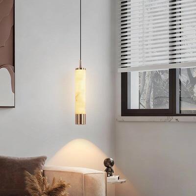 天吧云石然卧室床头护眼吊灯新中式室轻奢茶餐厅台可升降吊Lighti