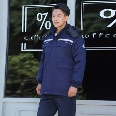 冬季加油站防静电工劳服中棉衣加厚防寒保暖男石化气站作保服定制