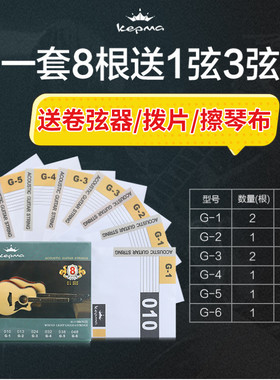 8木pma卡马吉他弦琴弦民谣卡玛吉它弦e吉他 一套K根D1C A1C原装弦