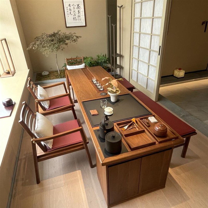 新中式老板办公室禅意茶桌椅家用高端泡茶台休Q闲茶室茶台高级定