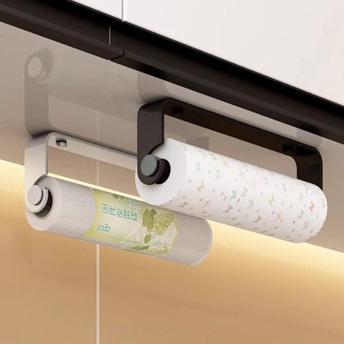 厨房纸巾架卷纸架免打孔橱柜置物架用纸挂架保鲜膜架子收纳壁挂式