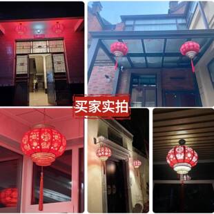 2026新WKZ年电池款对灯笼大门口一红挂灯笼新年马年春节阳过年台