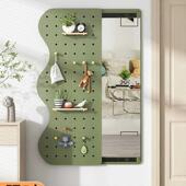 洞洞板281子穿衣体镜一隐可遮挡入户玄关全身镜壁挂推形拉镜收纳