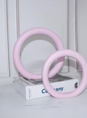 现代简约圈北创欧极简意几何圈圆摆件样房售楼处书房板客厅软装饰