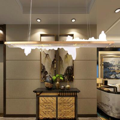 新中式创意山水长吊灯个性吧台ASD-8046餐厅现代简风约室禅意中茶