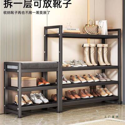 鞋架985家用门层口多202可5新款户门简易换入鞋凳坐门外楼道置物