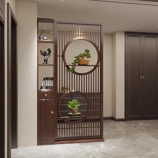 新遮中式实木隔断进屏风客46492厅新款玄关柜门入挡户正对门置物