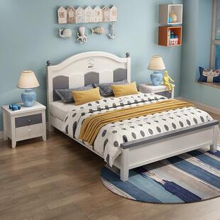 涵木女轩全实儿童男床孩孩儿童房单人床青少年家用507#-1拼色组合