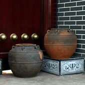 大陶罐陶土缸复古陶器园林景观摆件花盆花瓶土陶仿古翁缸瓦罐装 饰