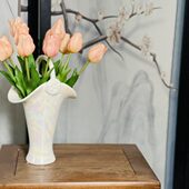 简约珠光幻彩创意陶瓷花瓶提篮摆件民宿家居客厅艺术装 饰插花花器