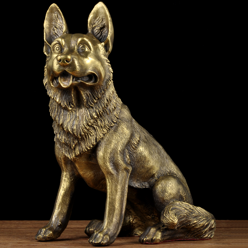 纯铜狼狗摆件客厅书房装饰总经理办公室老板桌铜狗工艺Z品商务礼