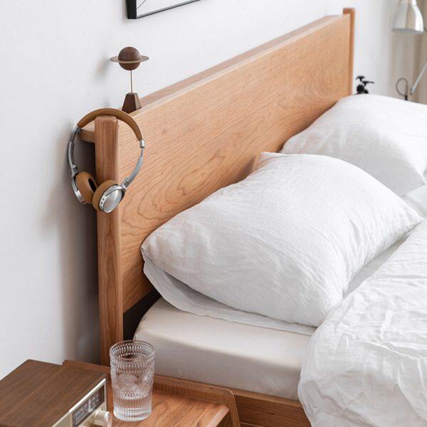 北欧实木床橡木樱桃木1.5米1.8米现代简约气压高箱体储物床收纳床