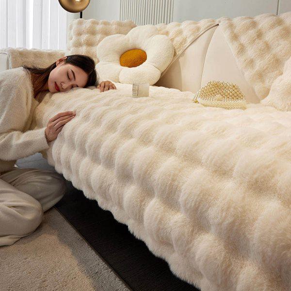 2023新款毛绒沙发垫A级撸猫感兔毛绒冬季加厚保暖沙发套罩盖布巾,居家布艺,沙发垫,淘宝优惠券,粉丝福利购,淘宝优惠卷