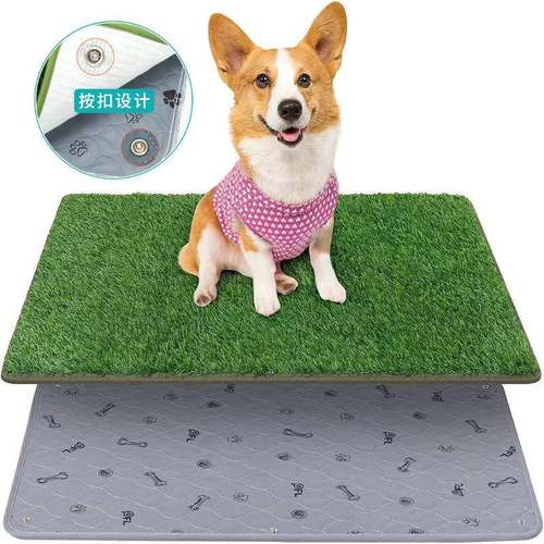 宠物草坪吸水垫按扣设计仿真草坪无纺布狗厕所尿垫假草坪垫子套装