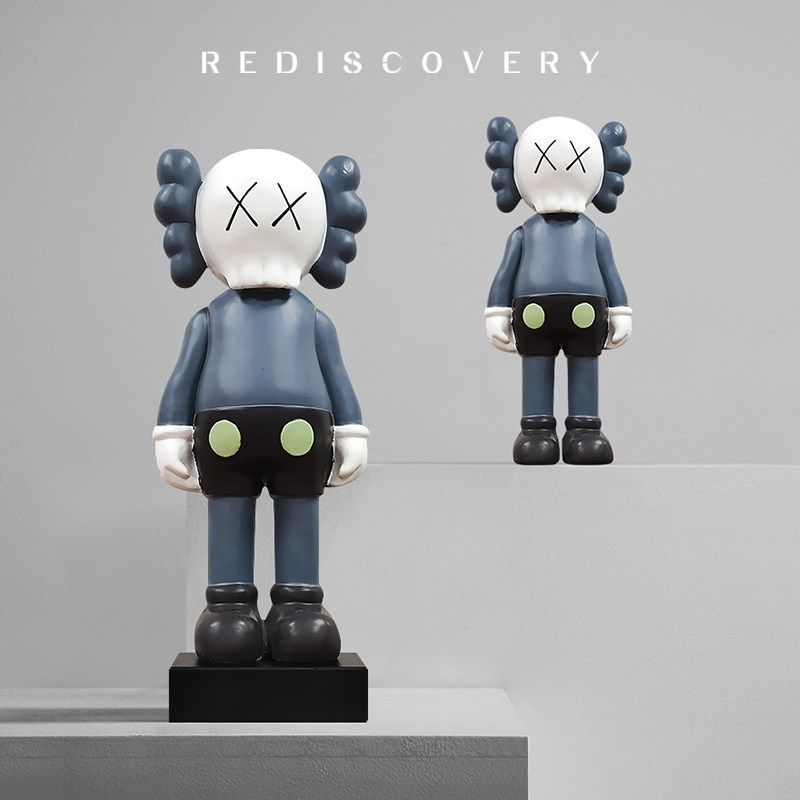 kaws暴力熊公仔客厅轻奢卡通小摆件电镀落地展厅创意大型雕塑装饰