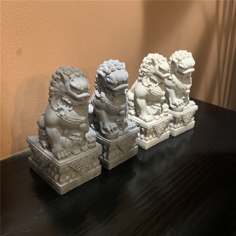 镇宅神兽仿石狮子风水摆饰国潮鱼缸造景桌面招财中式茶宠创意送礼