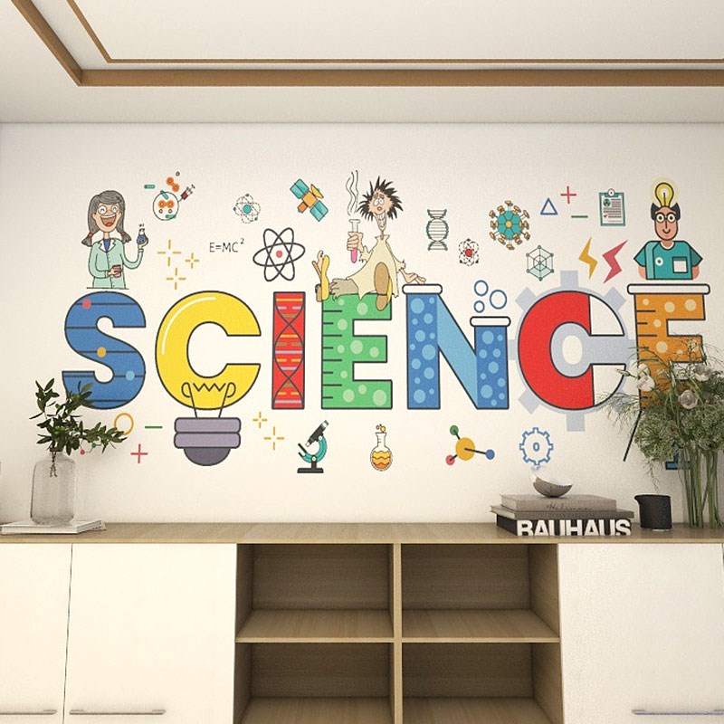 超大防水好贴科学化学物理实验贴纸贴画教室办公室宿舍背景装饰画