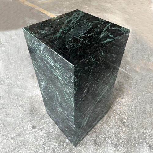 天然大花绿大理石花盆底座入户进门玄关高级感摆件落地装饰雕塑台