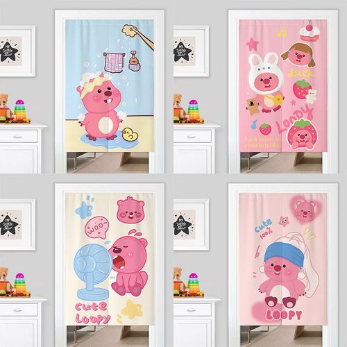 loopy门帘可爱小海狸露比隔断帘卡通儿童房挂帘女孩卧室遮挡帘子