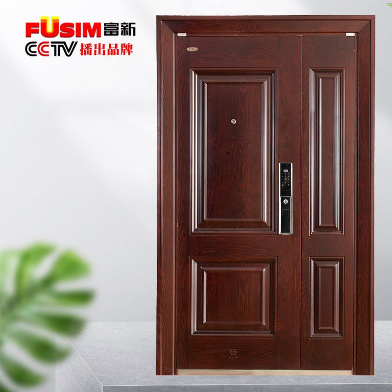 富新甲级防盗门指纹锁进户门单门家用入户门子母门安全防盗门